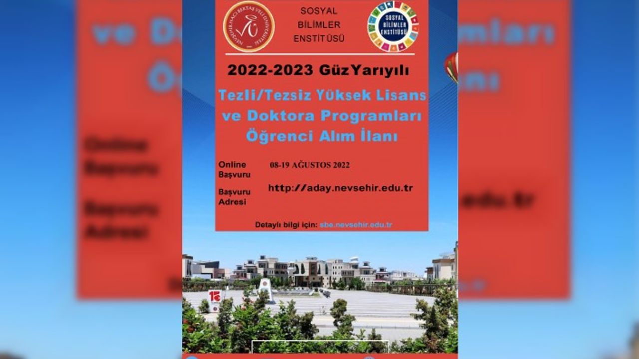NEVÜ Sosyal Bilimler Enstitüsü doktora ve yüksek lisans öğrencileri alacak