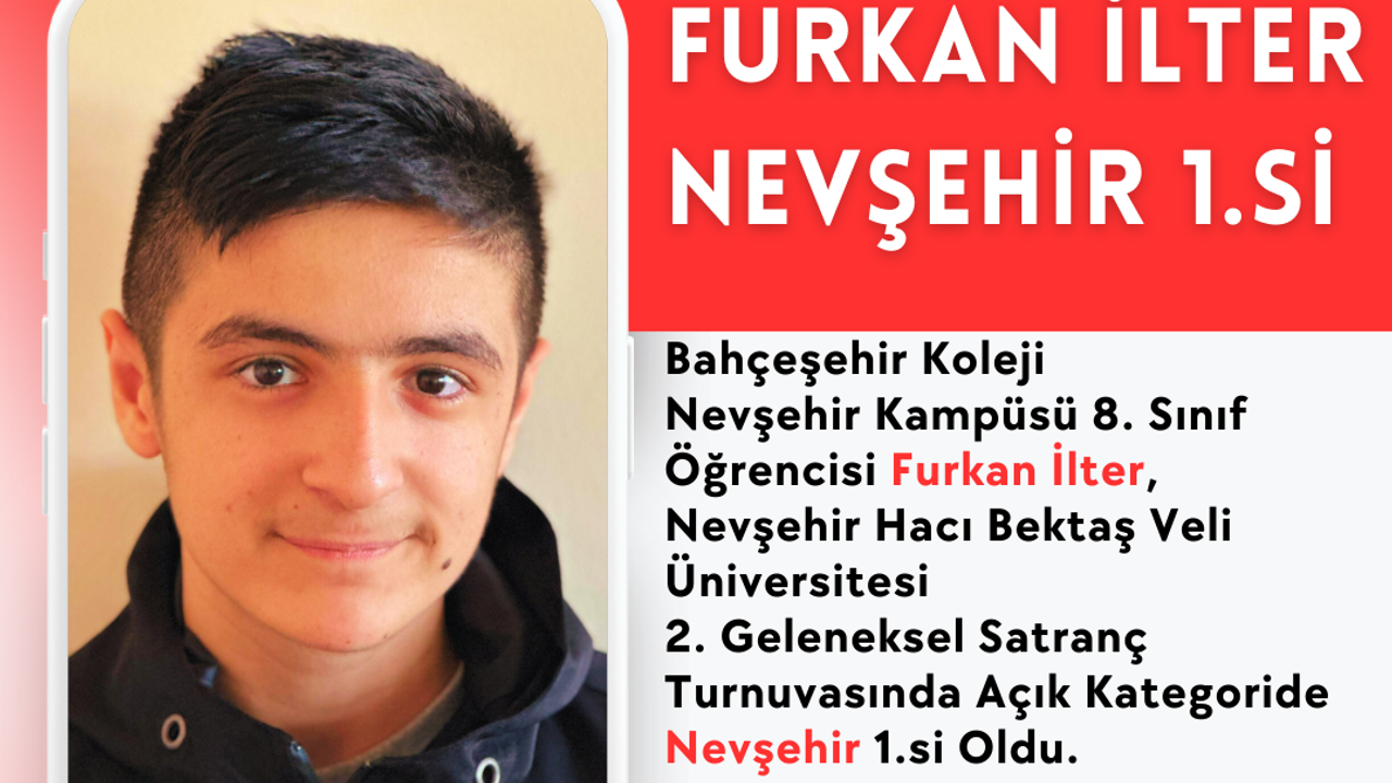 Bahçeşehir Koleji öğrencisi Nevşehir birincisi oldu