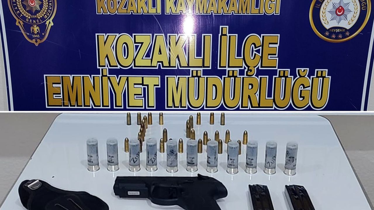 Kozaklı'da silah ve mermi yakalandı