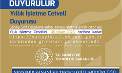 Yıllık işletme cetveli duyurusu