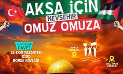 Bugün “Aksa için Nevşehir omuz omuza” yürüyüşü yapılacak