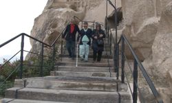 Görme engelli öğrenci Kapadokya’yı gezdi (video)