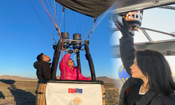 Kadın pilot Çakır, ilk kez kendi uçurduğu balona bindi