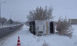 Nevşehir’de otobüs devrildi: 5 yaralı (video)