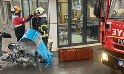 Seyir halindeki motosiklet alevlere teslim oldu