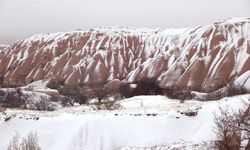 Kapadokya’da kışın ilk izleri ziyaretçileri büyüledi