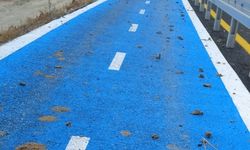 Kapadokya’da yeni yapılan bisiklet yolunda şok görüntüler