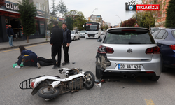 Nevşehir’de elektrikli bisiklet kazası kamerada:1 yaralı