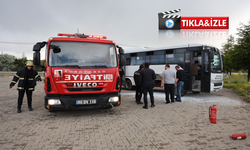 Nevşehir’de halk otobüsü alev aldı, facianın eşiğinden dönüldü