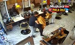 Berberde panik dolu anlar! Müşteriyi heimlich manevrasıyla kurtardı