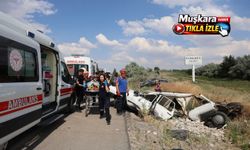 Nevşehir’de korkunç kaza kamerada: 4 kişi yaralandı