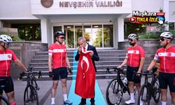 Nevşehir’den yola çıkan bisikletçiler, Türk bayrağını Ömer Halisdemir’in kabrine ulaştıracak