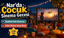 Nar’da çocuklara yıldızların altında sinema keyfi! Film ve mısır belediyeden