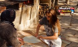 Burcu Özberk Kapadokya’da köy kadınlarıyla gözleme yaptı