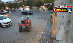 Göreme’de park halindeki ATV bir anda hareket etti! O anlar kamerada