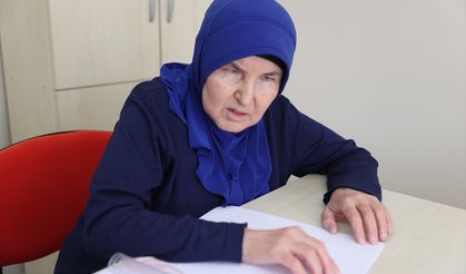 Görme engelli kadın azmiyle engelleri aşıyor
