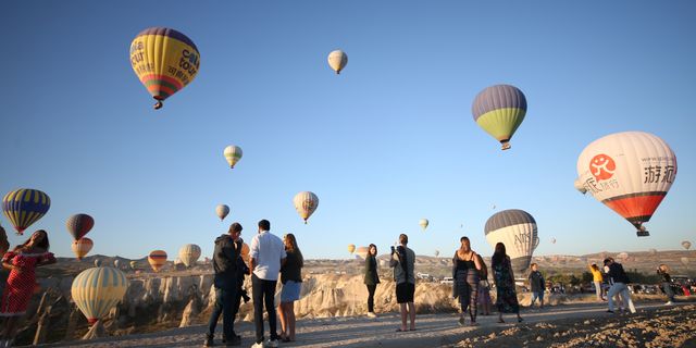 Kapadokya’da 662 bin kişi sıcak hava balon turuna katıldı