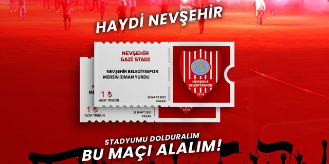 Nevşehir Belediyespor - Yeni Mersin İdmanyurdu maçının bileti 1 TL
