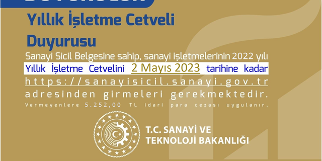 Nevşehir STM’den yıllık işletme cetveli duyurusu