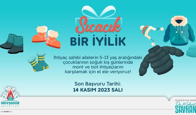 Nevşehir Belediyesinden ihtiyaç sahibi ailelere mont ve bot desteği