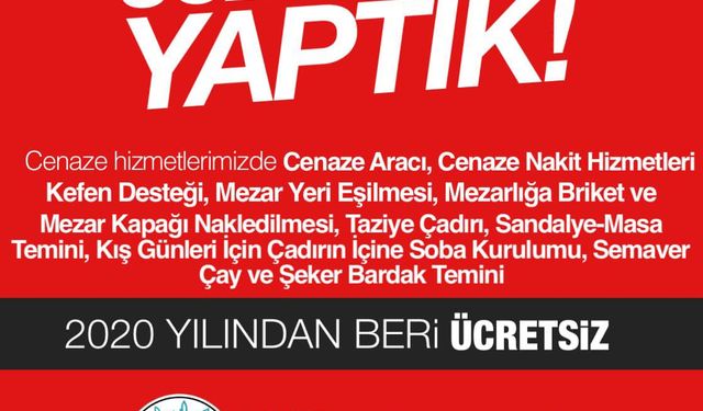Hacıbektaş Cenaze Hizmetleri Birimi kesintisiz hizmet vermekte