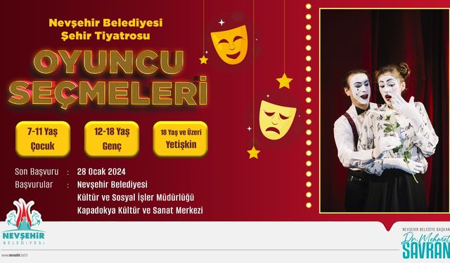 Şehir Tiyatrosu’nda oyuncu seçmeleri yapılacak