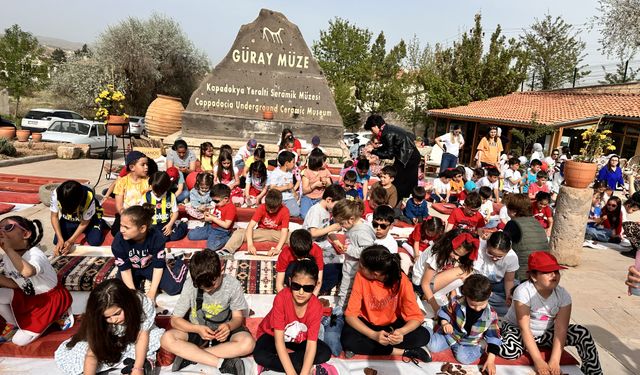 Güray Kapadokya Yeraltı Seramik Müzesi'nde çocuklar için etkinlik düzenlendi