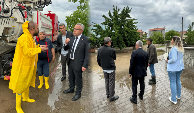 Sağanak yağıştan etkilenen Gülşehir’de çalışmalar devam ediyor