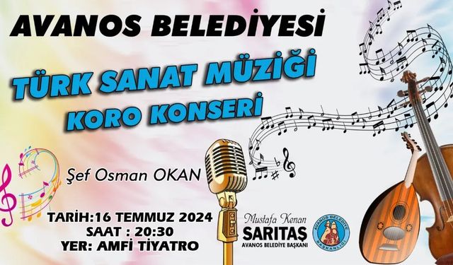 Avanos’ta Amatör Türk Sanat Müziği Koro Konseri yapılacak