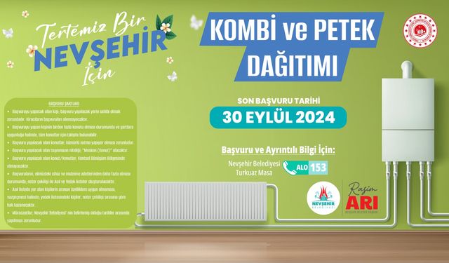 Nevşehir Belediyesi kombi ve petek desteği sağlayacak