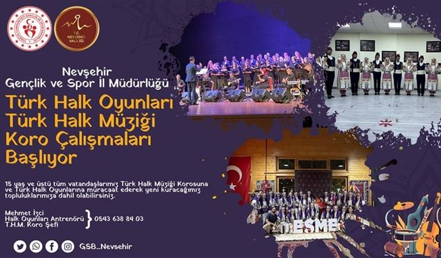 Nevşehir’de THM ve Türk Halk oyunları başvuruları başladı