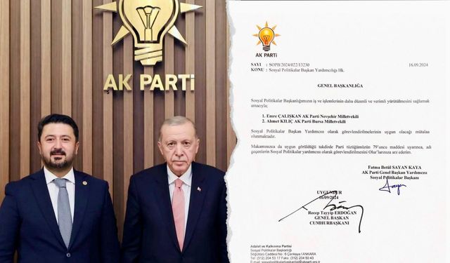 Cumhurbaşkanı Erdoğan'dan Milletvekili Çalışkan'a yeni görev