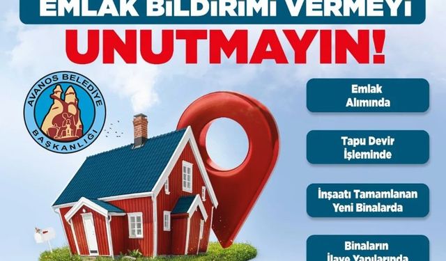 Belediyeden emlak bildirimi uyarısı