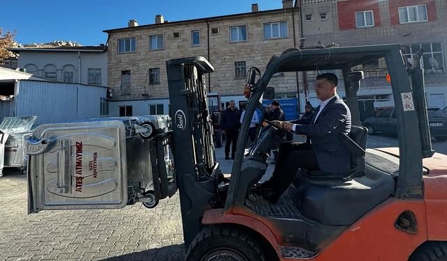 Nar kasabasında yeni çöp konteynerler ile temizlik seferberliği