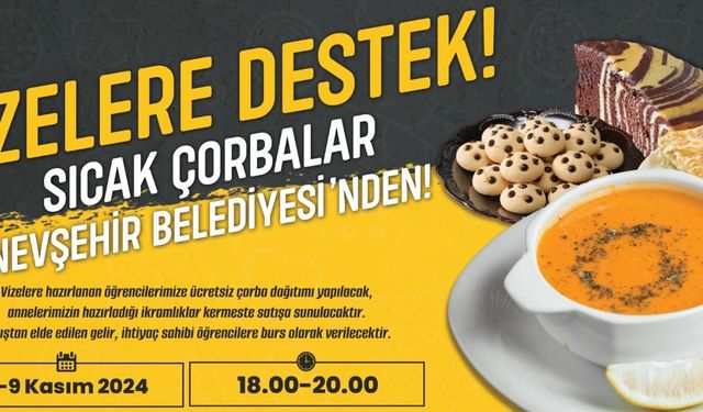 Nevşehir Belediyesinden üniversite öğrencilerine çorba ikramı