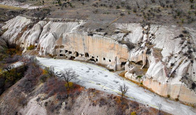 Konya’da Kapadokya'daki mimarilere benzer yapılar görüntülendi