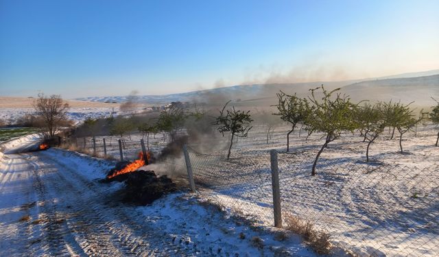 Nevşehir’de çiftçiler zirai dona karşı önlem aldı