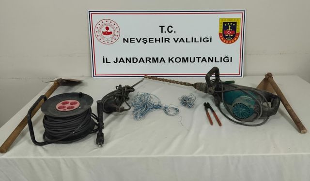 Nevşehir’de kaçak kazıya dronla suçüstü: 5 gözaltı