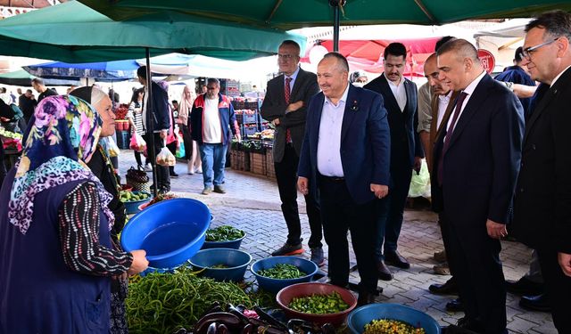 Vali Fidan ve Bakan Yardımcısı Hatipoğlu esnaflarla
