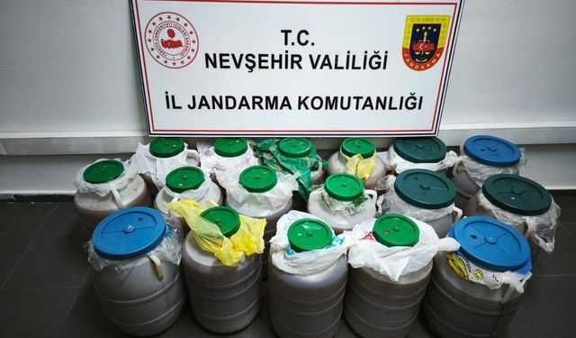 Uçhisar’da 470 litre sahte alkol ele geçirildi