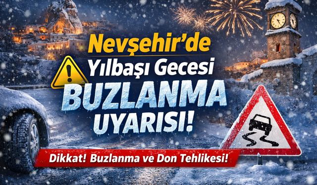 Nevşehir’de yılbaşı gecesi buzlanmaya dikkat!