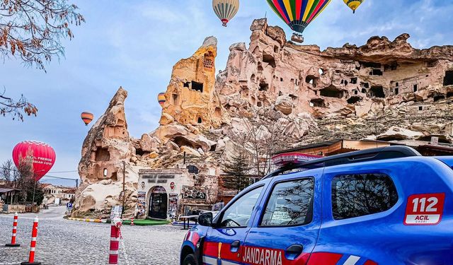 Kapadokya’da dikkat çeken görüntü! Jandarma sahada