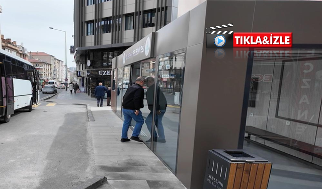 Nevşehir’de akıllı durakta ilginç olay