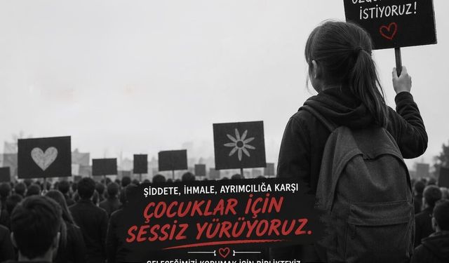 Nevşehir’de dikkat çeken eylem: Eğitimde şiddete karşı sessiz yürüyüş