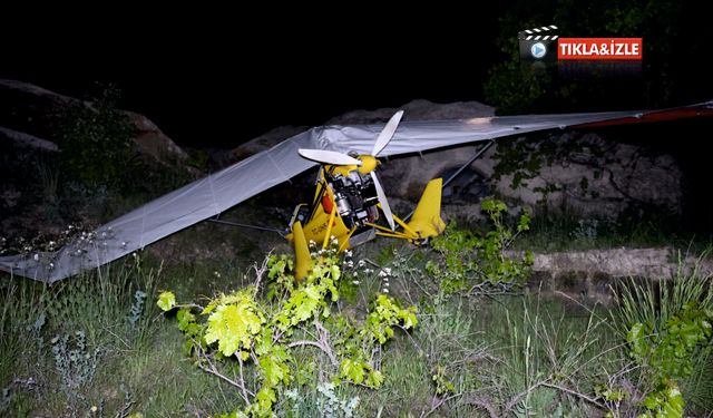 Kapadokya'da microlight kazası! Facidan kıl payı kurtuldular