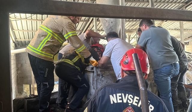 Nevşehir'de harç karma makinesine sıkışan işçiden acı haber! 3 gözaltı