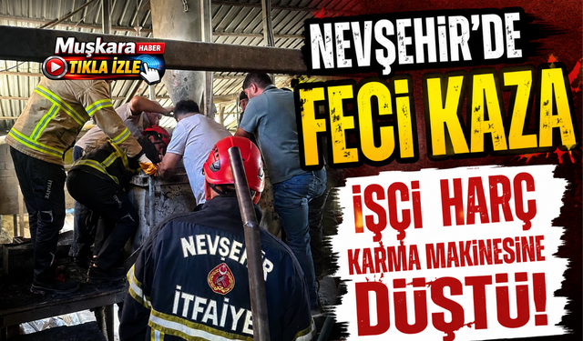 Bims fabrikasında korkutan kaza: İşçi harç karma makinasına sıkıştı