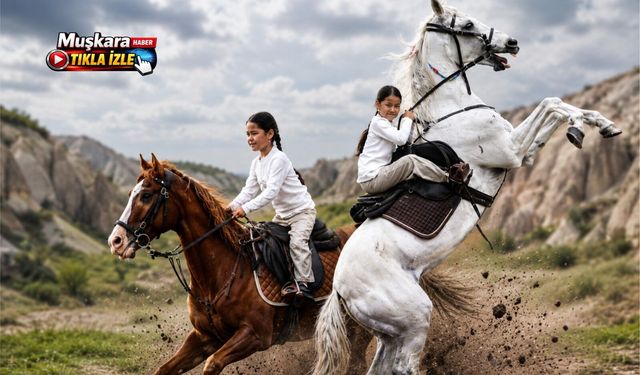 Henüz 7 yaşında! Kapadokya vadilerinde dört nala at sürüyor
