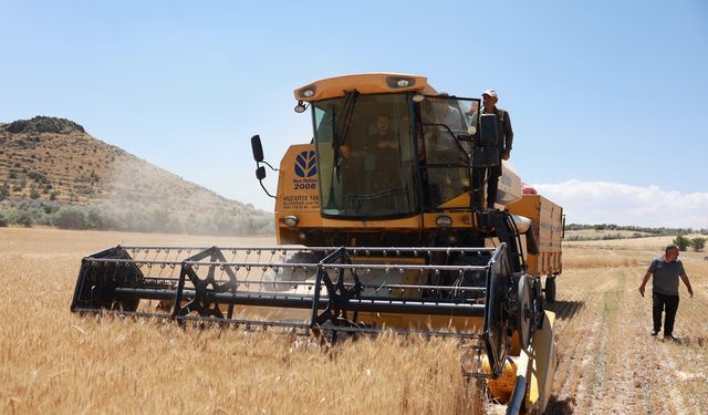 Başkan Arı bu kez biçerdöverin direksiyonuna geçti