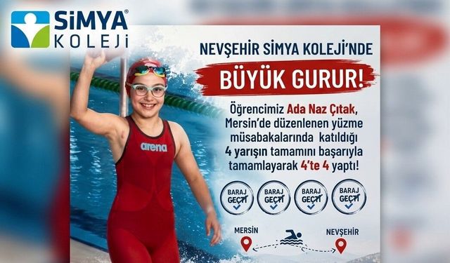 Nevşehir’in genç yüzücüsü Mersin’de fırtına gibi esti